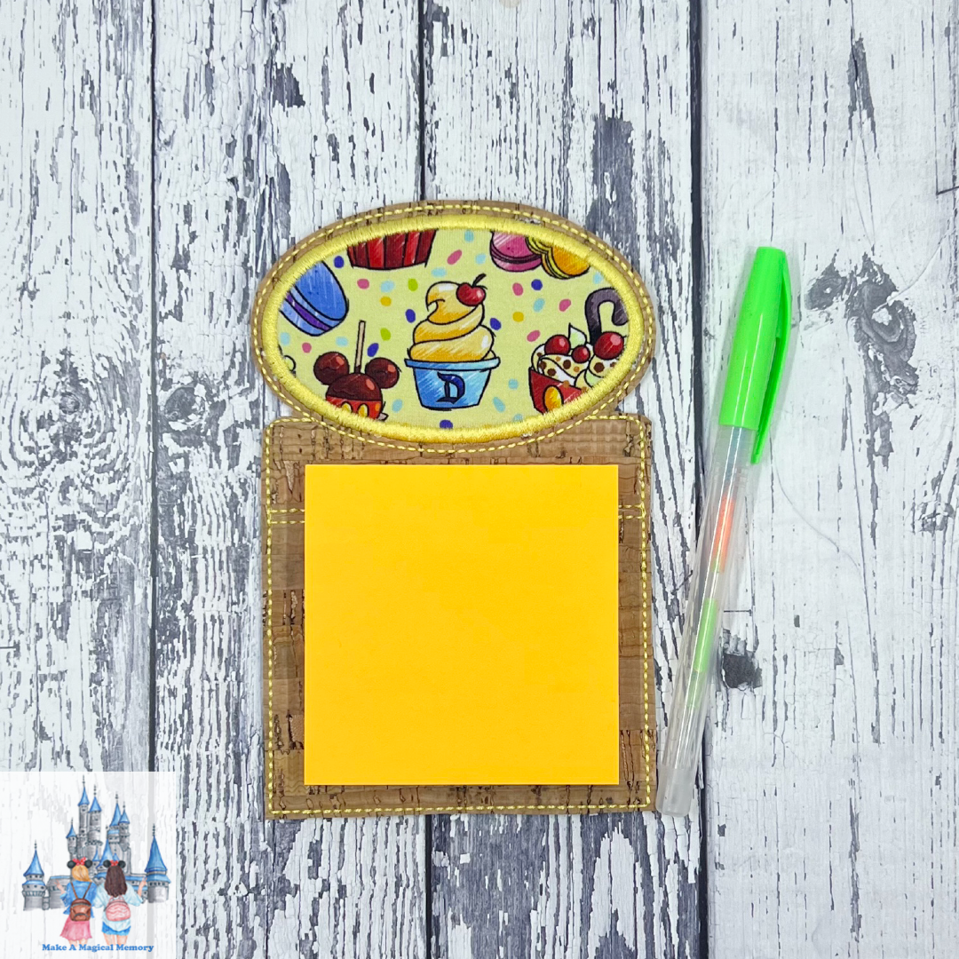 Yellow Snacks Post It Note Holder