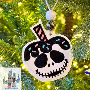 Sweet Treat Skelly Apple w/Beads Ornament